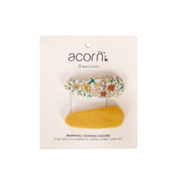 Floral Hair Clip Yellow - Acorn Kids Accessories