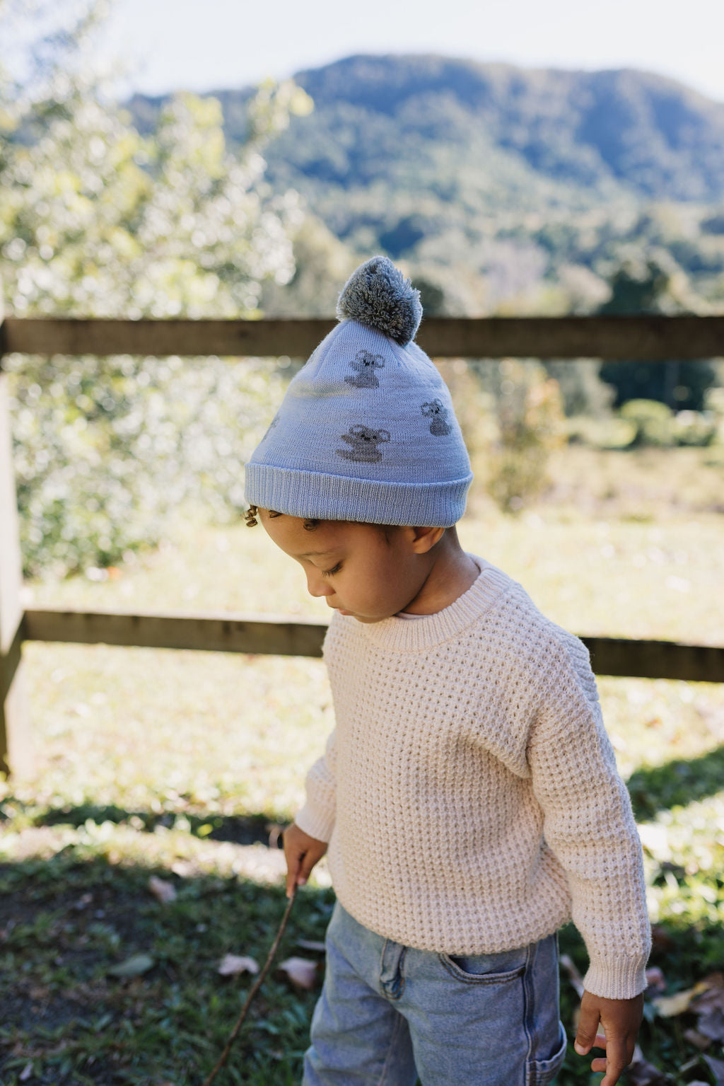 Koala Merino Beanie – kids knitted merino wool beanie with cute koala design – Acorn Kids