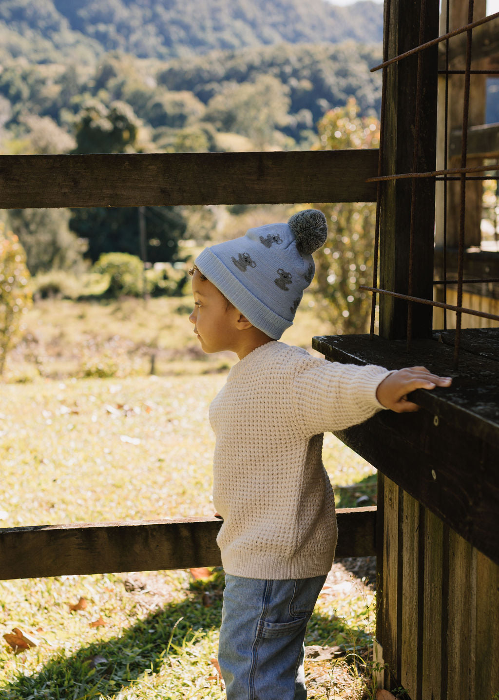 Koala Merino Beanie – kids knitted merino wool beanie with cute koala design – Acorn Kids