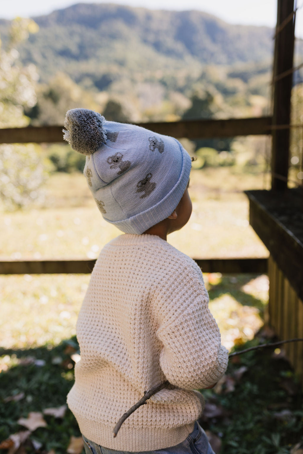Koala Merino Beanie – kids knitted merino wool beanie with cute koala design – Acorn Kids