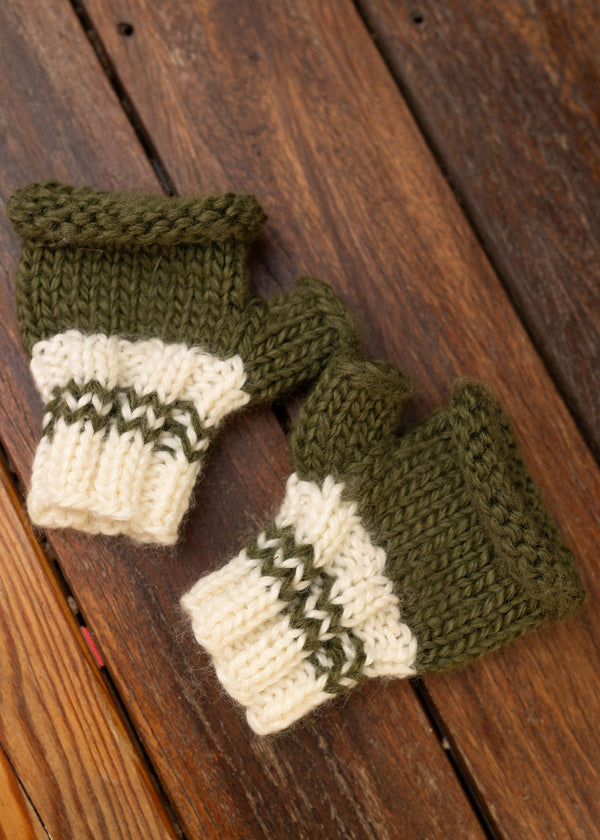 Denmark Mittens Khaki & Cream