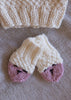 Bear Infant Mittens Cream – hand-knitted baby mittens with cute bear face in soft wool blend – Acorn Kids