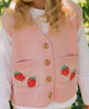 Strawberry Fields Merino Vest – kids knitted merino wool vest with strawberry design – Acorn Kids