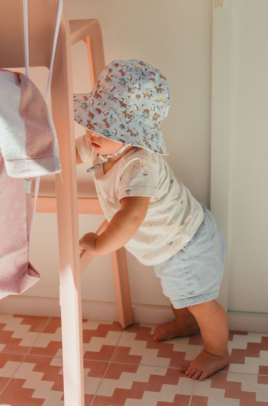 Aussie Bush Freinds Wide Brim Infant Hat - Acorn Kids Accessories