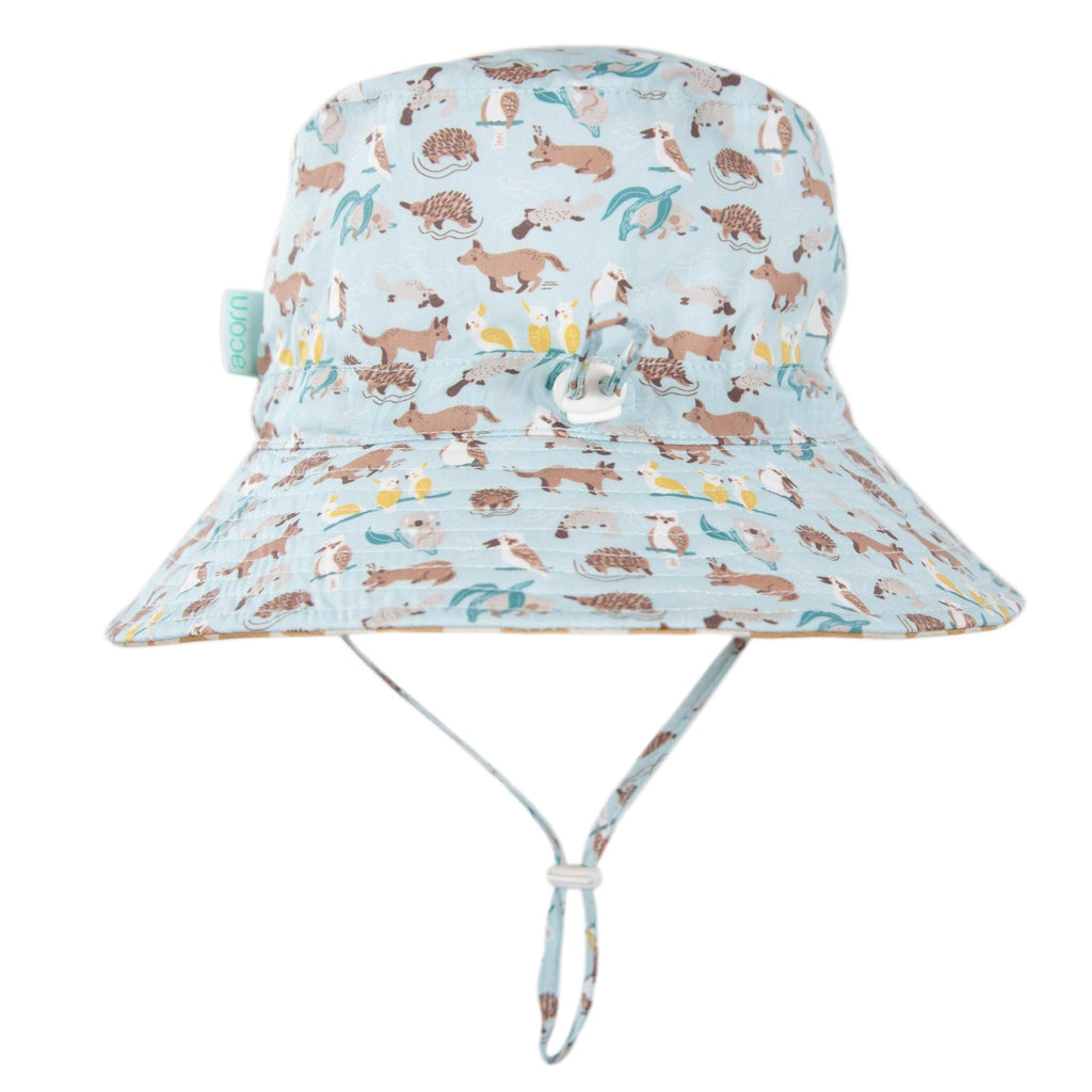 Aussie Bush Friends Wide Brim Bucket Hat - Acorn Kids Accessories
