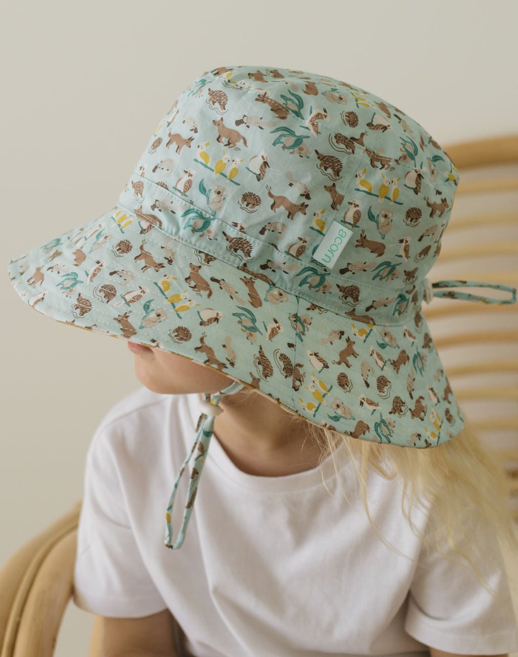 Aussie Bush Friends Wide Brim Bucket Hat - Acorn Kids Accessories