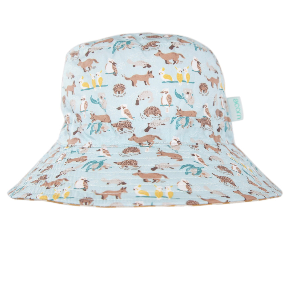 Aussie Bush Friends Wide Brim Bucket Hat - Acorn Kids Accessories