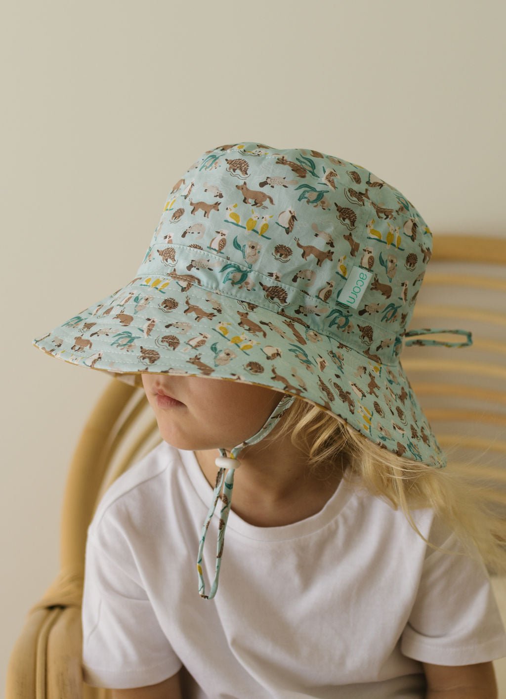 Aussie Bush Friends Wide Brim Bucket Hat - Acorn Kids Accessories