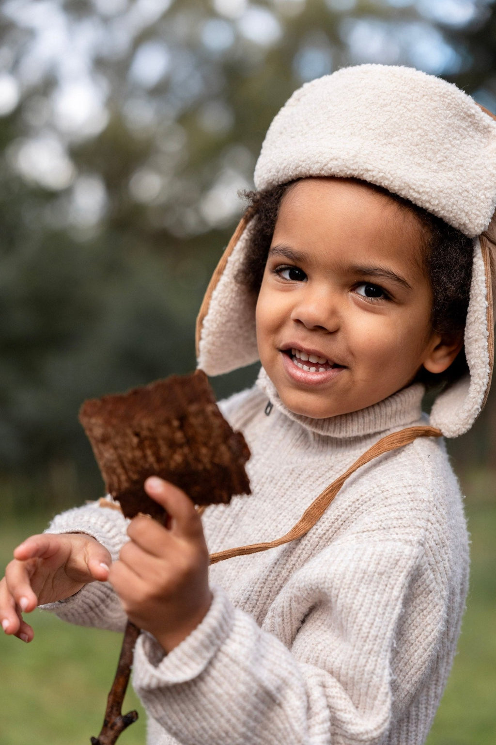 Aviator Cord Beanie Chestnut - Acorn Kids Accessories