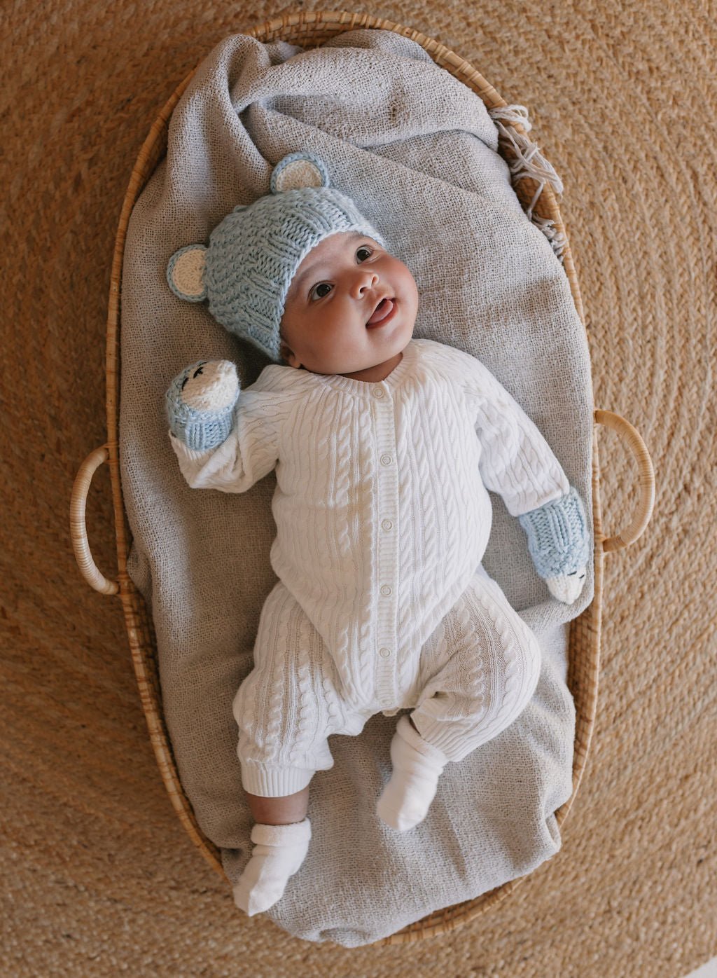 Bear Infant Mittens Blue - Acorn Kids Accessories