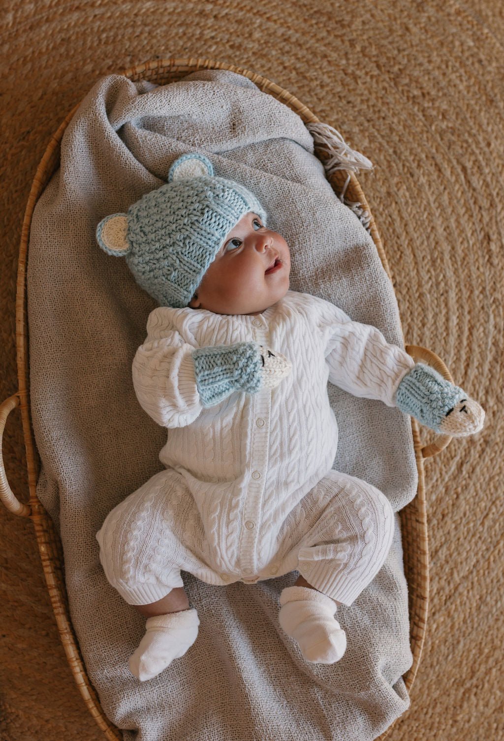 Bear Infant Mittens Blue - Acorn Kids Accessories
