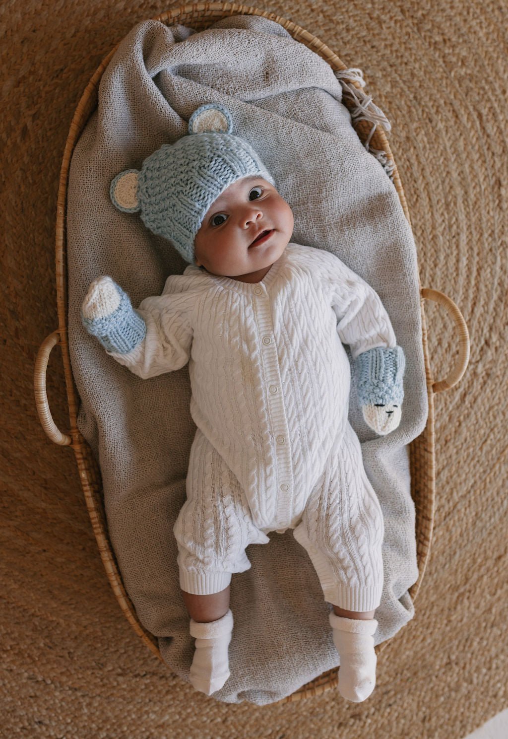 Bear Infant Mittens Blue - Acorn Kids Accessories