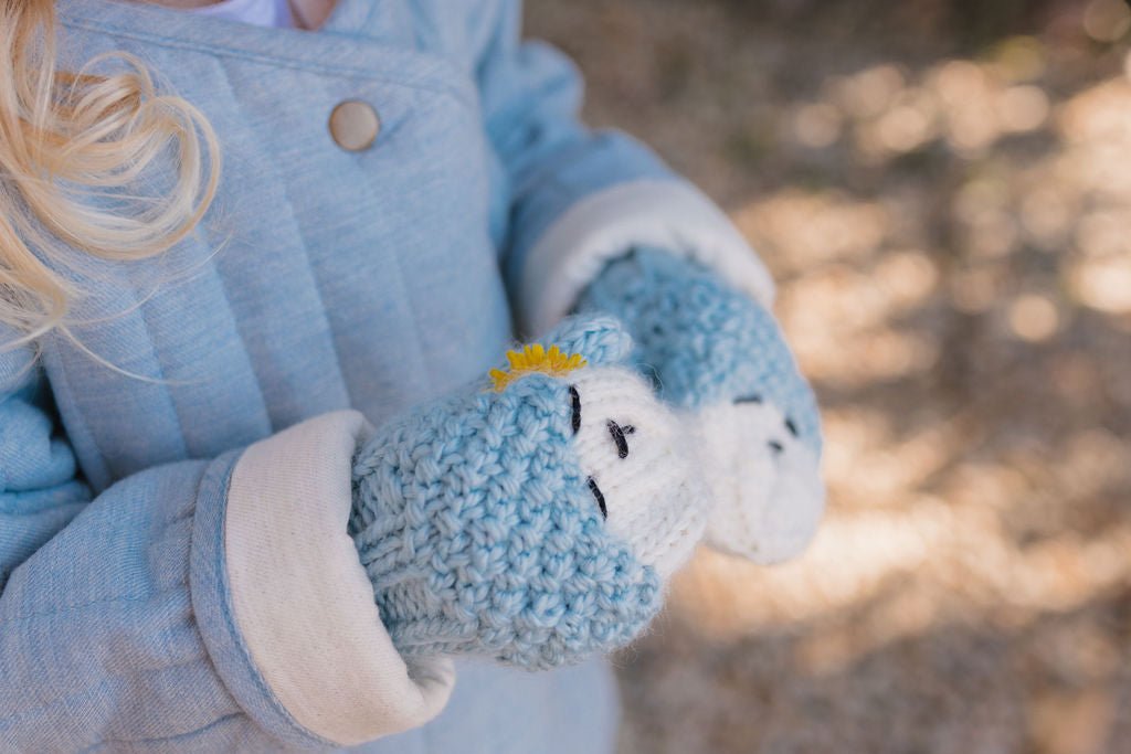 Bear Mittens Blue - Acorn Kids Accessories