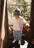 Berlin Merino Beanie Green and Blue Stripe - Acorn Kids Accessories