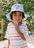Blue Checked Palms Wide Brim Bucket Hat - Acorn Kids Accessories