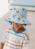 Blue Checked Palms Wide Brim Bucket Hat - Acorn Kids Accessories