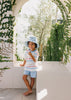 Blue Checked Palms Wide Brim Bucket Hat - Acorn Kids Accessories