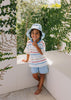 Blue Checked Palms Wide Brim Bucket Hat - Acorn Kids Accessories