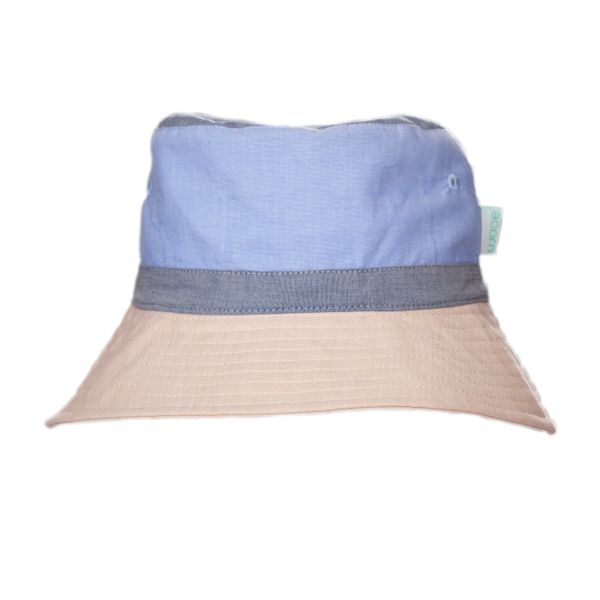 Blue Colour Block Wide Brim Bucket Hat - Acorn Kids Accessories