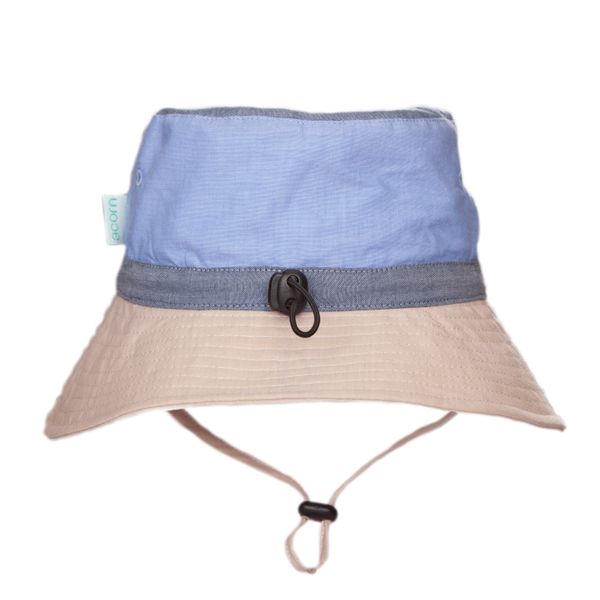 Blue Colour Block Wide Brim Bucket Hat - Acorn Kids Accessories