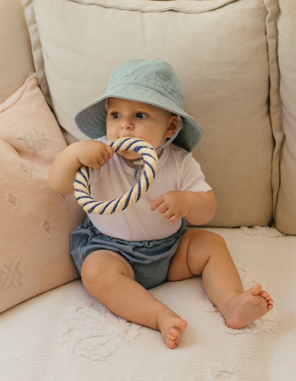 Blue Wide Brim Infant Hat - Acorn Kids Accessories