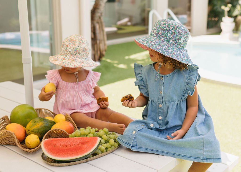 Bluebell Meadow Wide Brim Bucket Hat - Acorn Kids Accessories