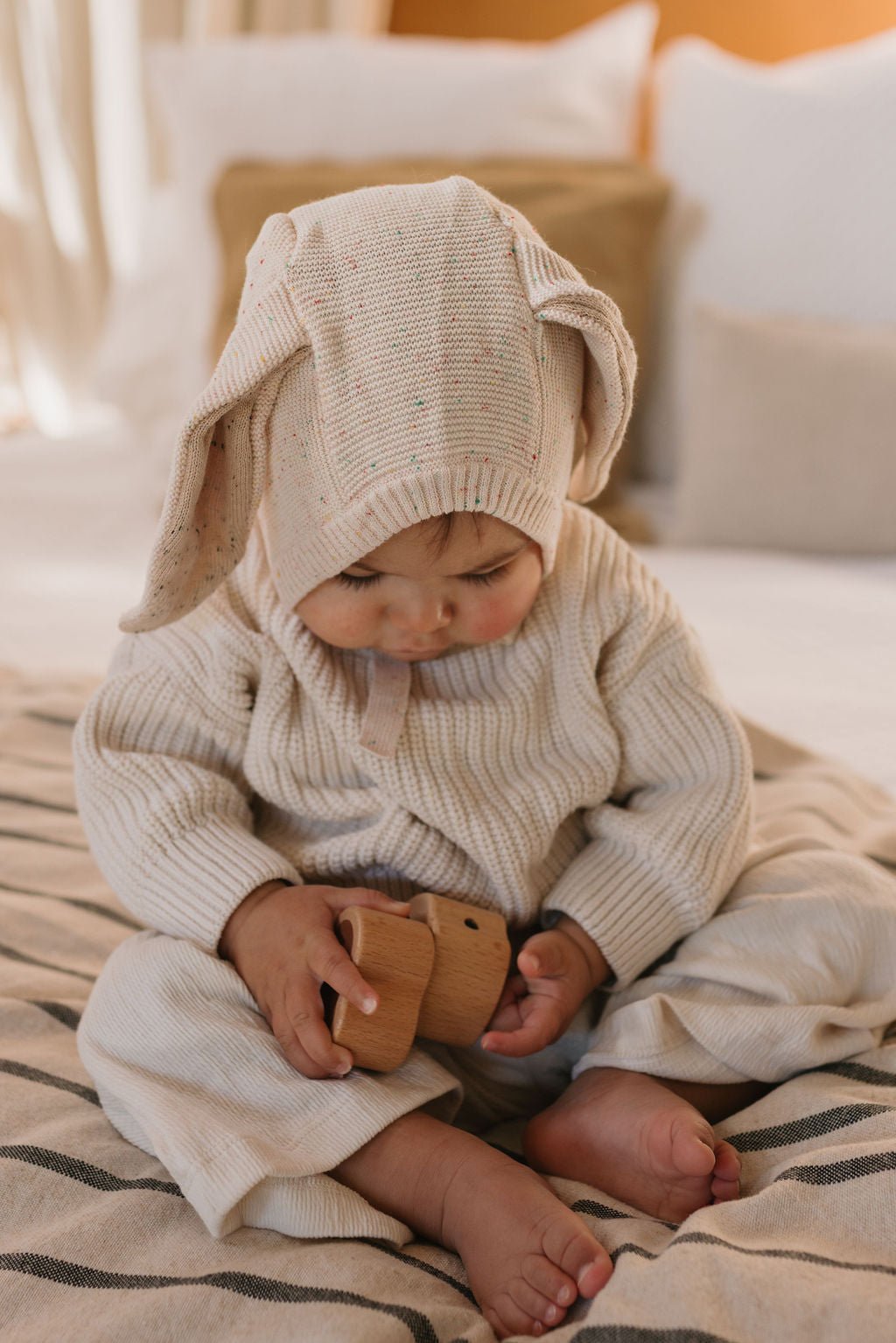 Bunny Beanie Cream - Acorn Kids Accessories
