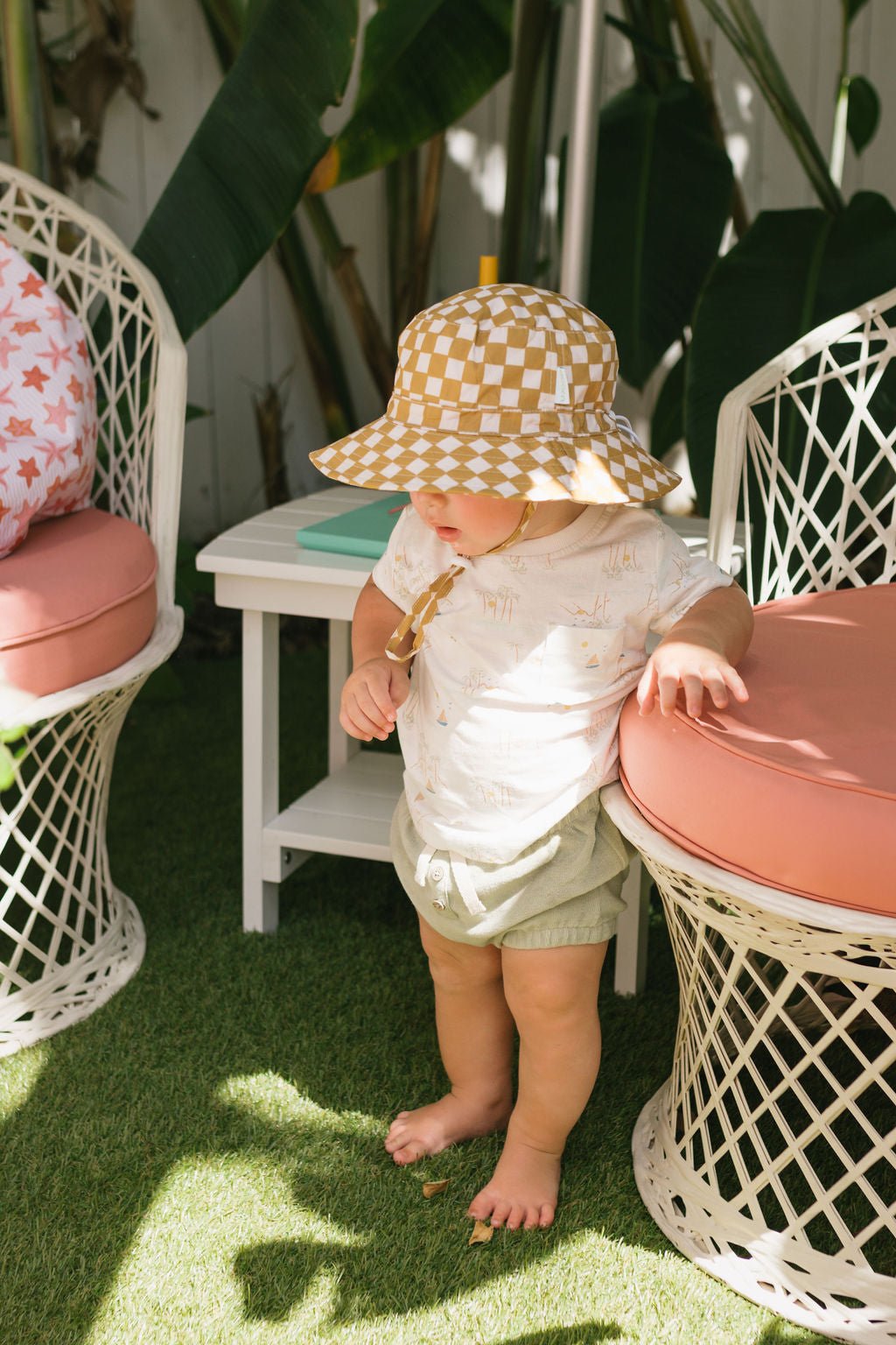 Checkmate Wide Brim Bucket Hat - Acorn Kids Accessories