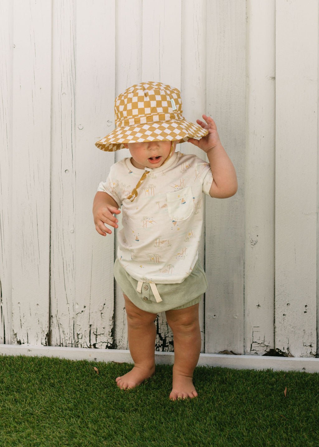 Checkmate Wide Brim Bucket Hat - Acorn Kids Accessories