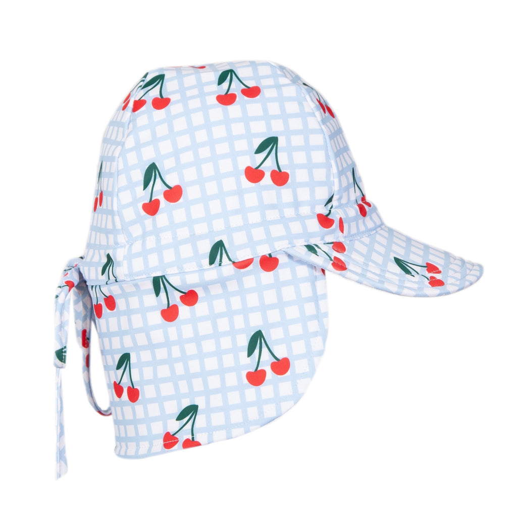 Cherry Checks Swim Flap Cap - Acorn Kids Accessories