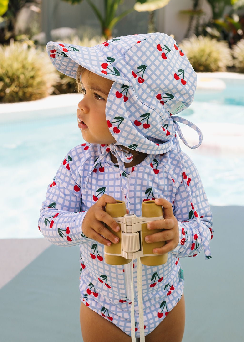 Cherry Checks UPF50+ Swimming Suit - Acorn Kids Accessories