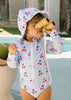 Cherry Checks UPF50+ Swimming Suit - Acorn Kids Accessories