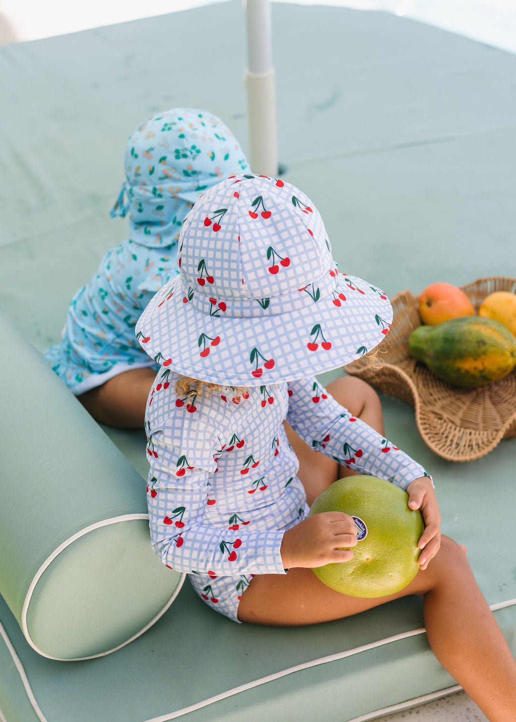 Cherry Checks Wide Brim Swim Hat - Acorn Kids Accessories