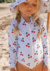 Cherry Checks Wide Brim Swim Hat - Acorn Kids Accessories