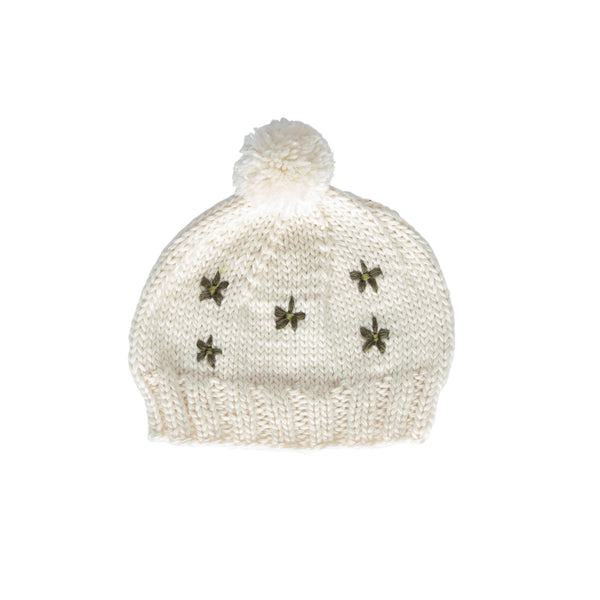 Daisy Beanie Cream - Acorn Kids Accessories
