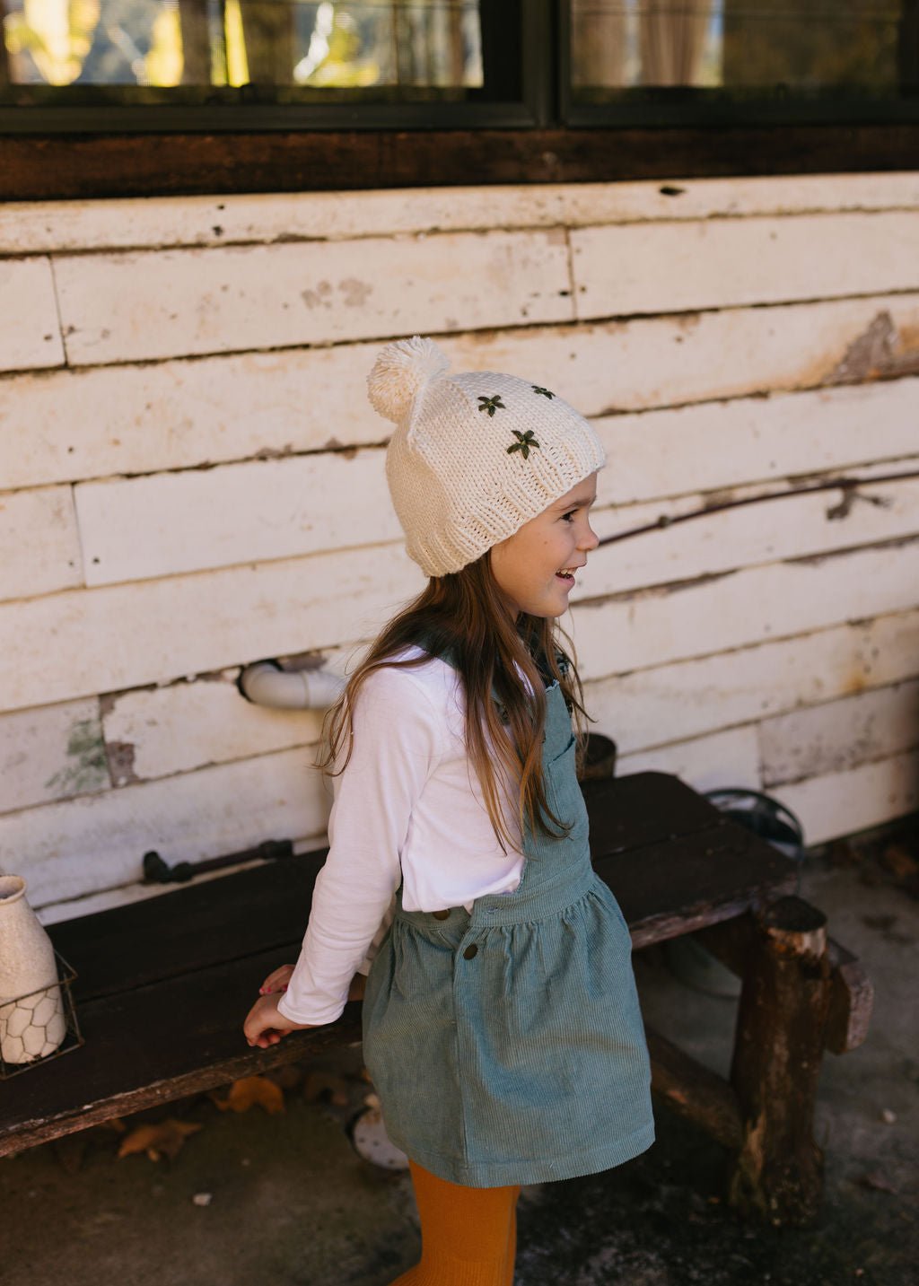 Daisy Beanie Cream - Acorn Kids Accessories