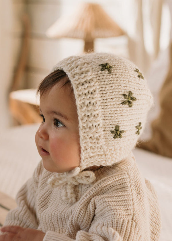 Daisy Bonnet Cream - Acorn Kids Accessories