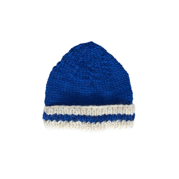 Denmark Beanie Blue & Cream - Acorn Kids Accessories