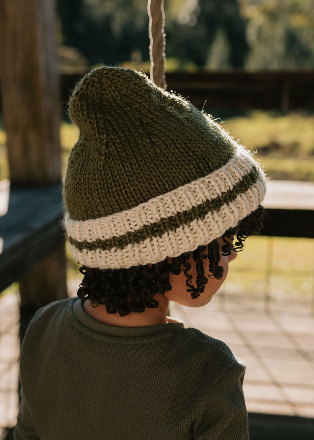 Denmark Beanie Khaki & Cream - Acorn Kids Accessories