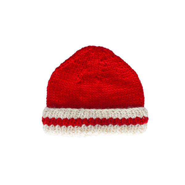 Denmark Beanie Red & Cream - Acorn Kids Accessories