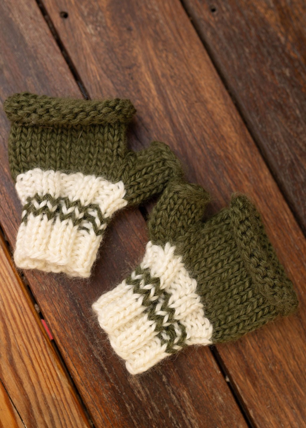 Denmark Mittens Khaki & Cream - Acorn Kids Accessories
