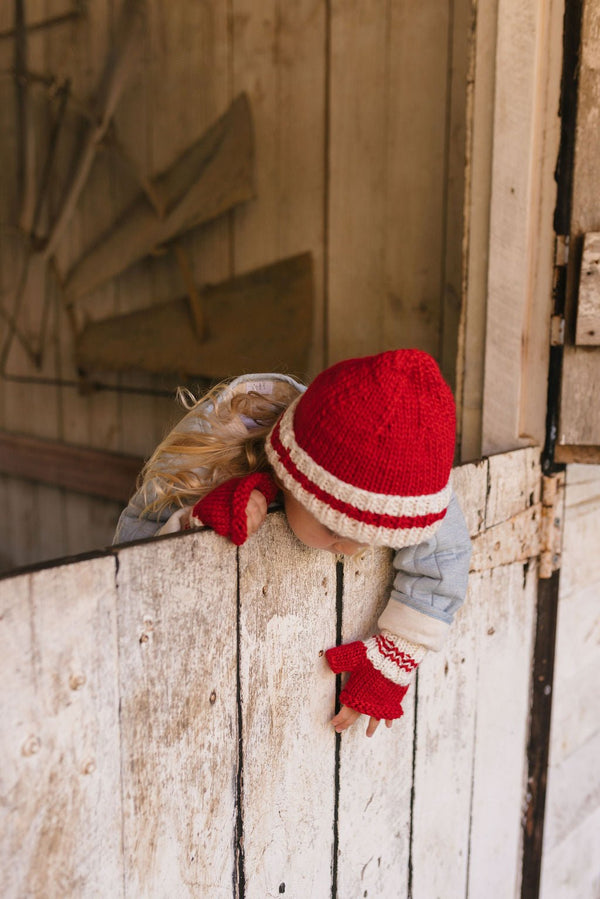 Denmark Mittens Red & Cream - Acorn Kids Accessories