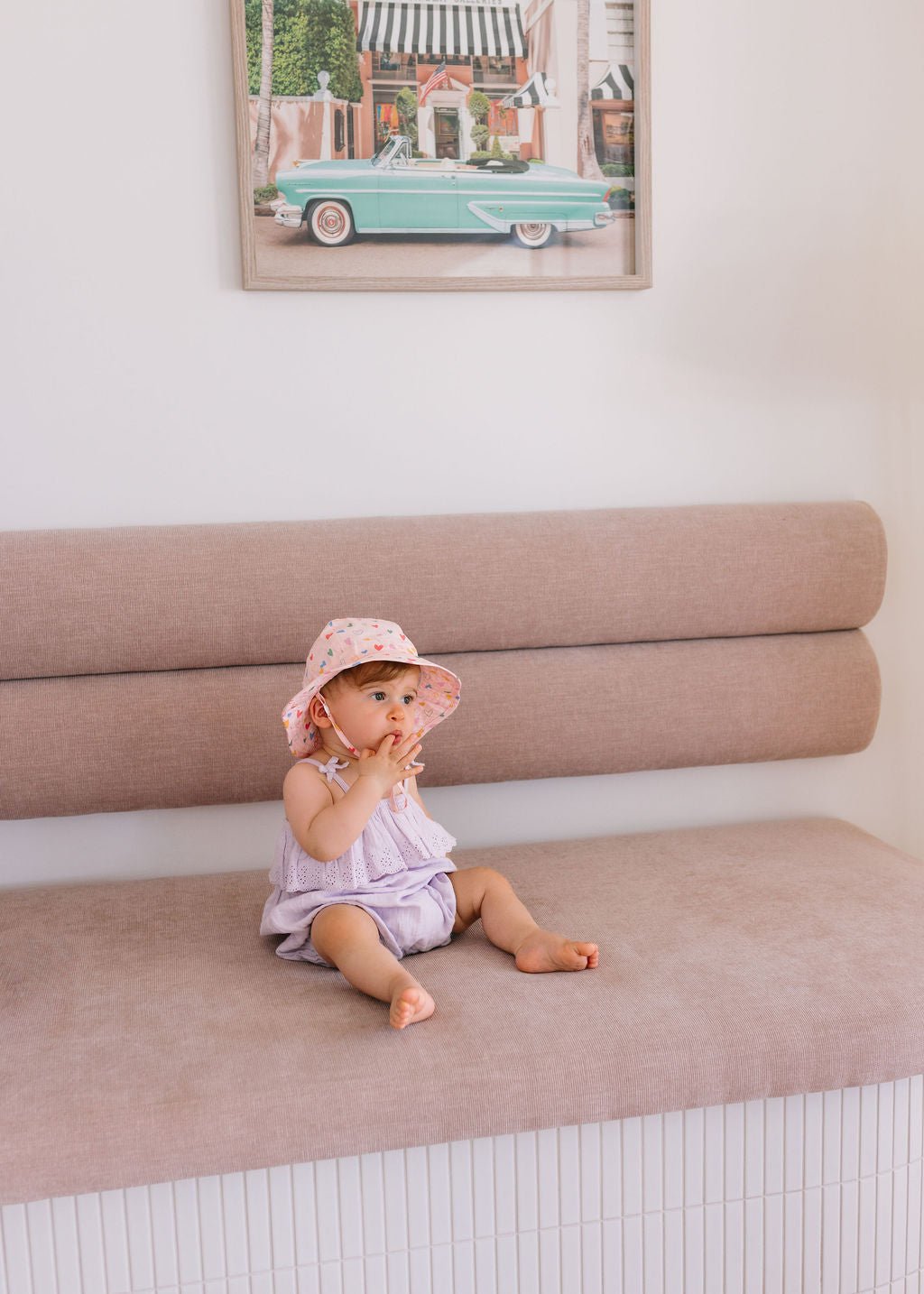 Floating Hearts Wide Brim Infant Hat - Acorn Kids Accessories