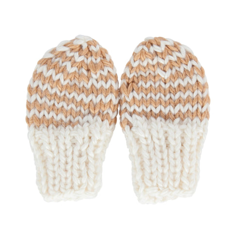 Flopsy Baby Mittens Tan and Cream - Acorn Kids Accessories