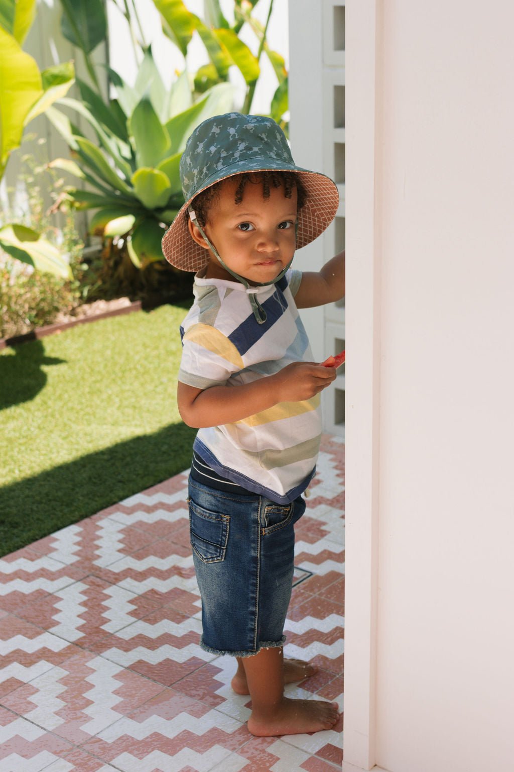 Frogs Wide Brim Bucket Hat - Acorn Kids Accessories