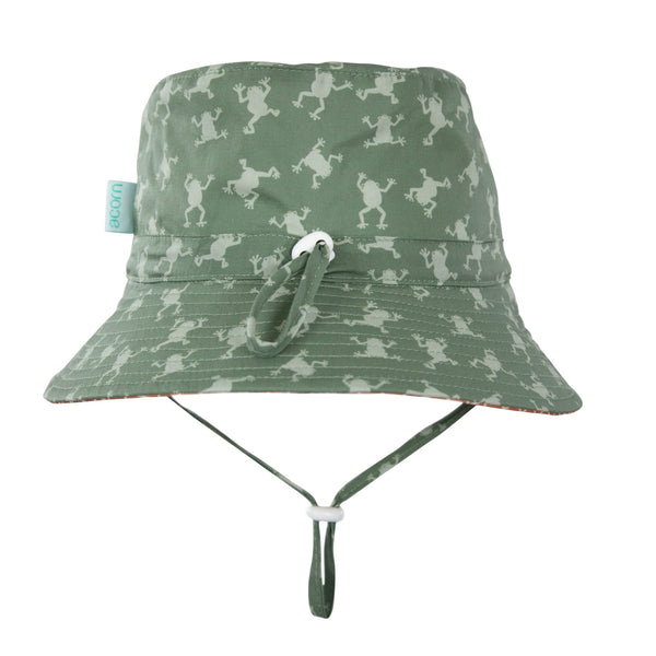 Frogs Wide Brim Bucket Hat - Acorn Kids Accessories