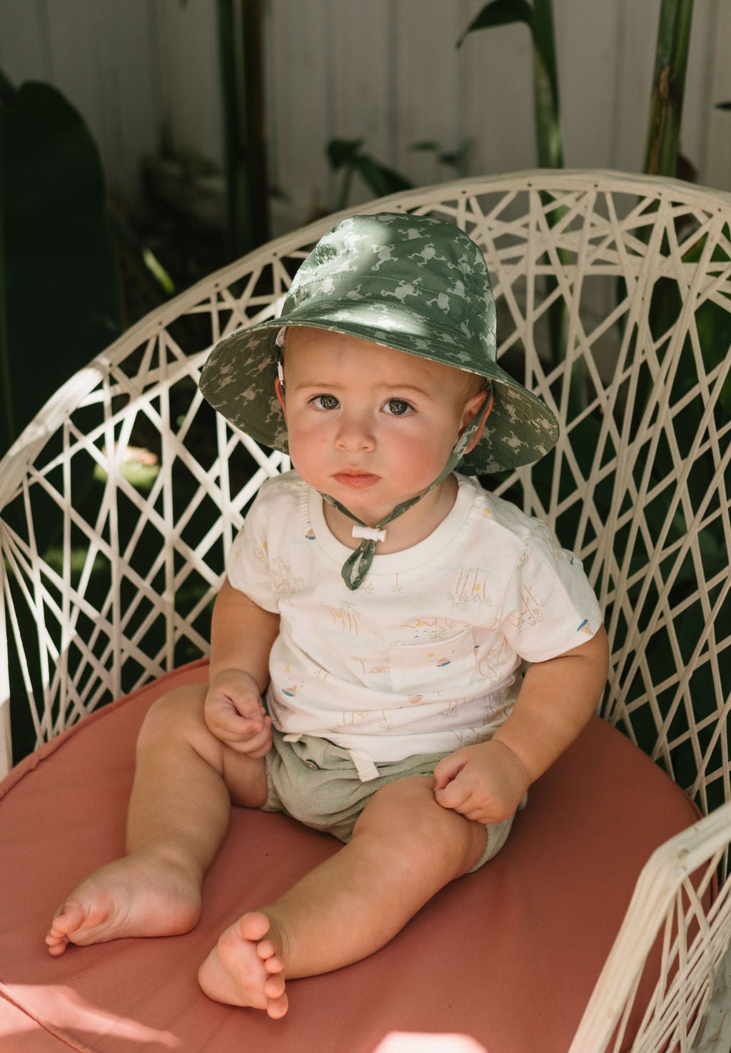 Frogs Wide Brim Infant Hat - Acorn Kids Accessories