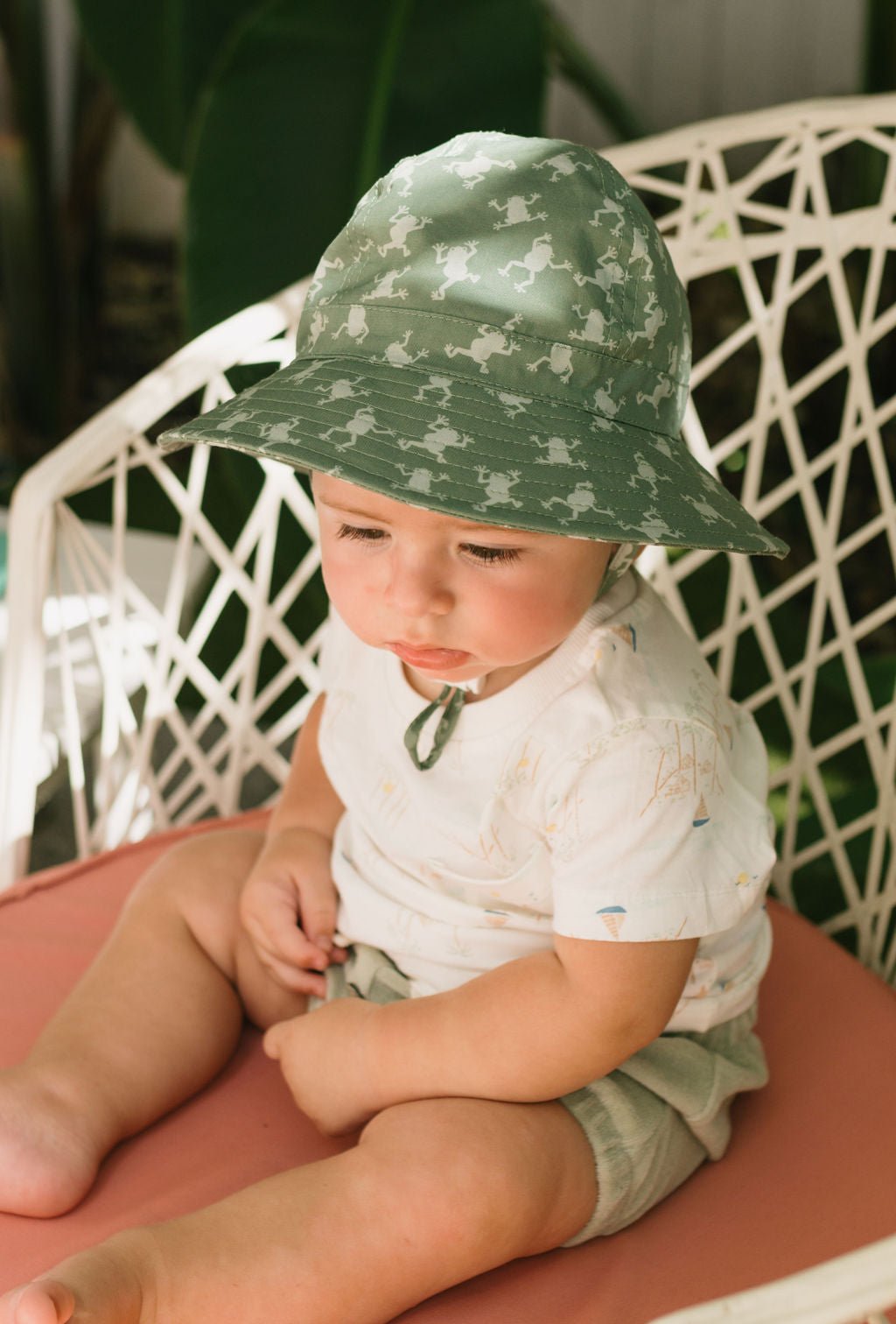 Frogs Wide Brim Infant Hat - Acorn Kids Accessories