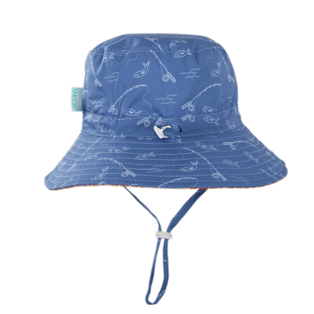 Gone Fishing Wide Brim Bucket Hat - Acorn Kids Accessories
