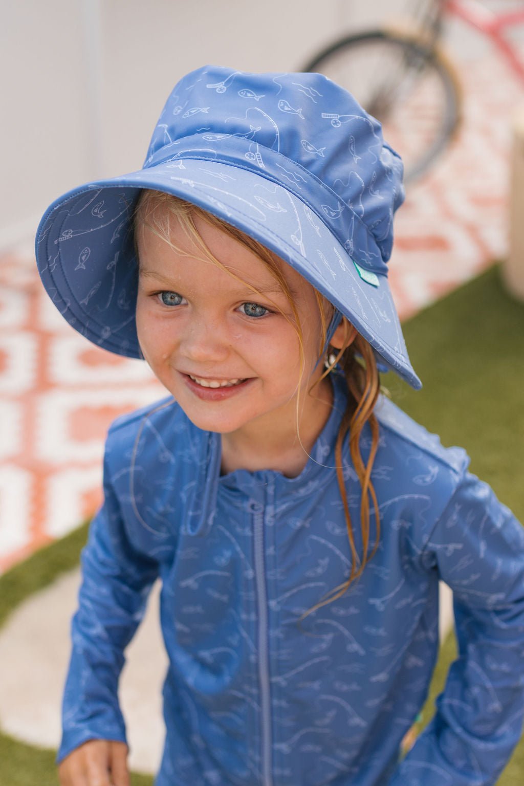 Gone Fishing Wide Brim Swim Hat - Acorn Kids Accessories